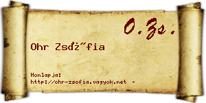 Ohr Zsófia névjegykártya